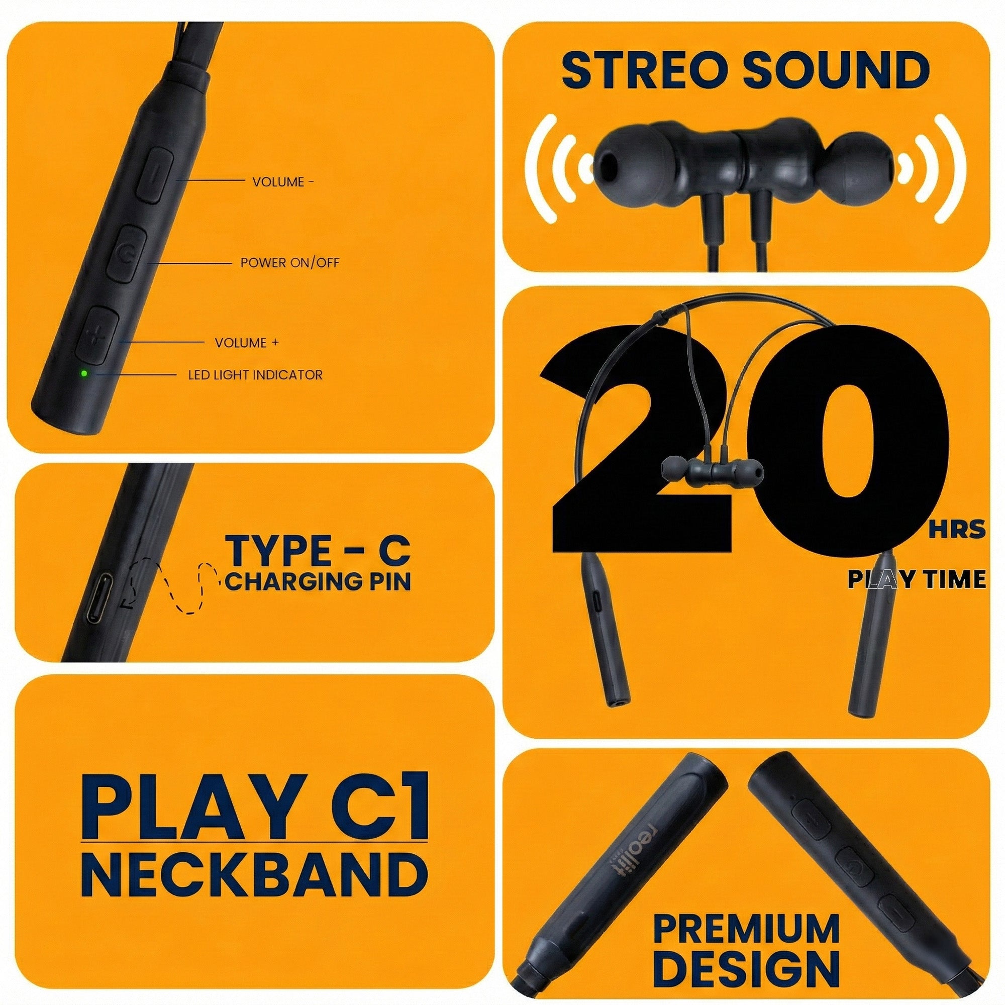 realfit PLAY C1 neckband design view