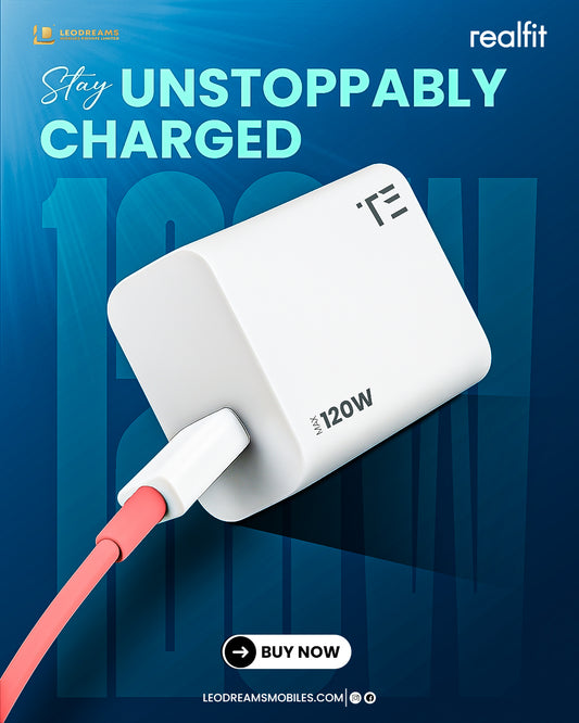 REALFIT 120 W Supercharge Wall Charger + High-Speed Cable Combo