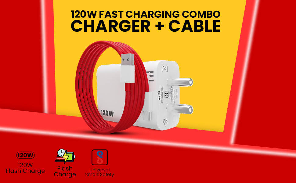 REALFIT 120 W Supercharge Wall Charger + High-Speed Cable Combo