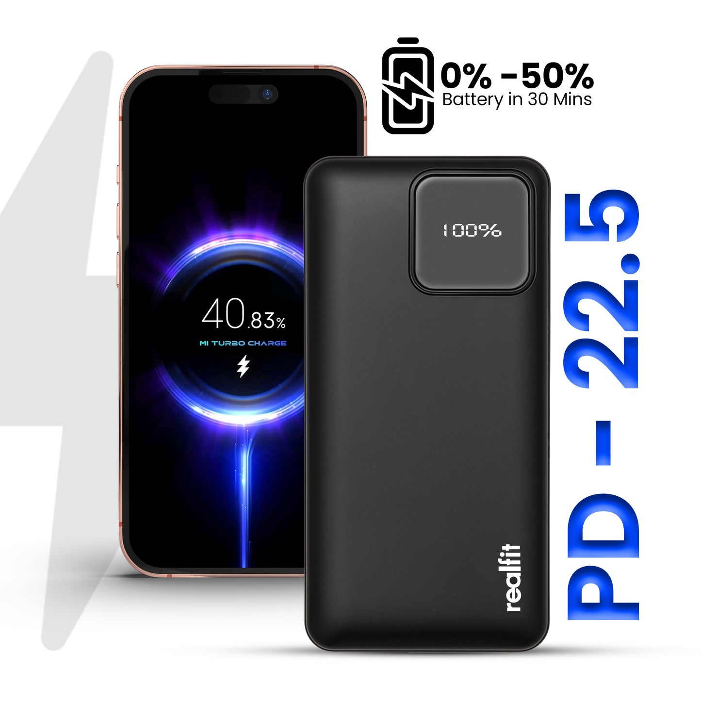 REALFIT 10000mAh 22.5W Ultra Slim Power Bank | Quick Charge 3.0 & PD 3.0