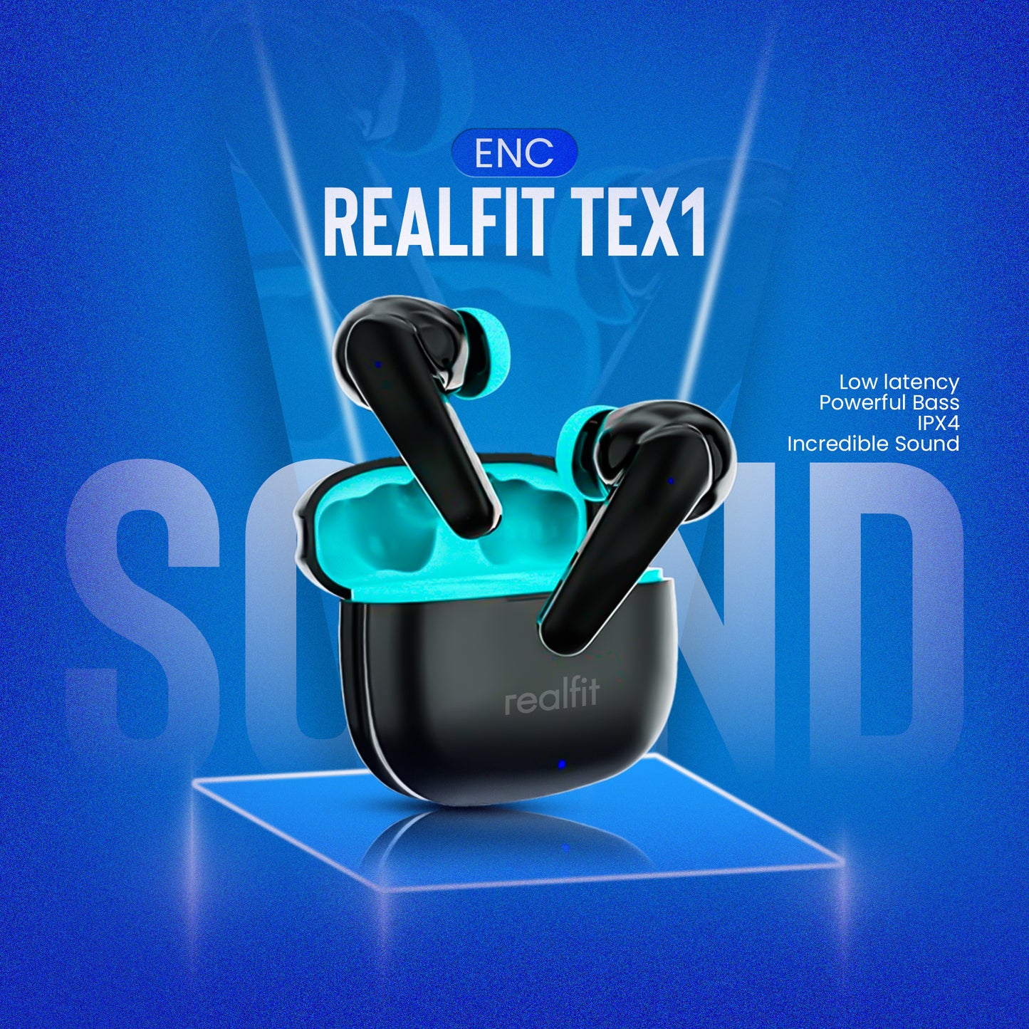 Realfit Buds TWS Earbuds: 13mm Driver, 200Hrs Battery, Bluetooth Headset