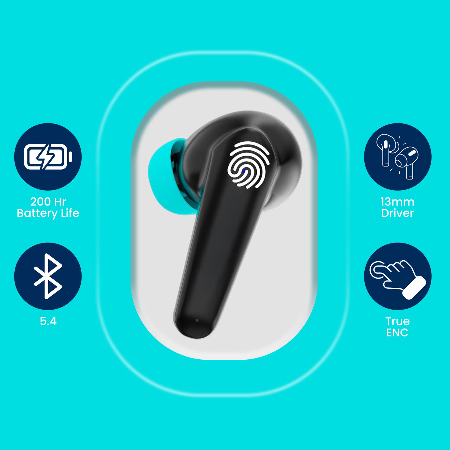 Realfit Buds TWS Earbuds: 13mm Driver, 200Hrs Battery, Bluetooth Headset