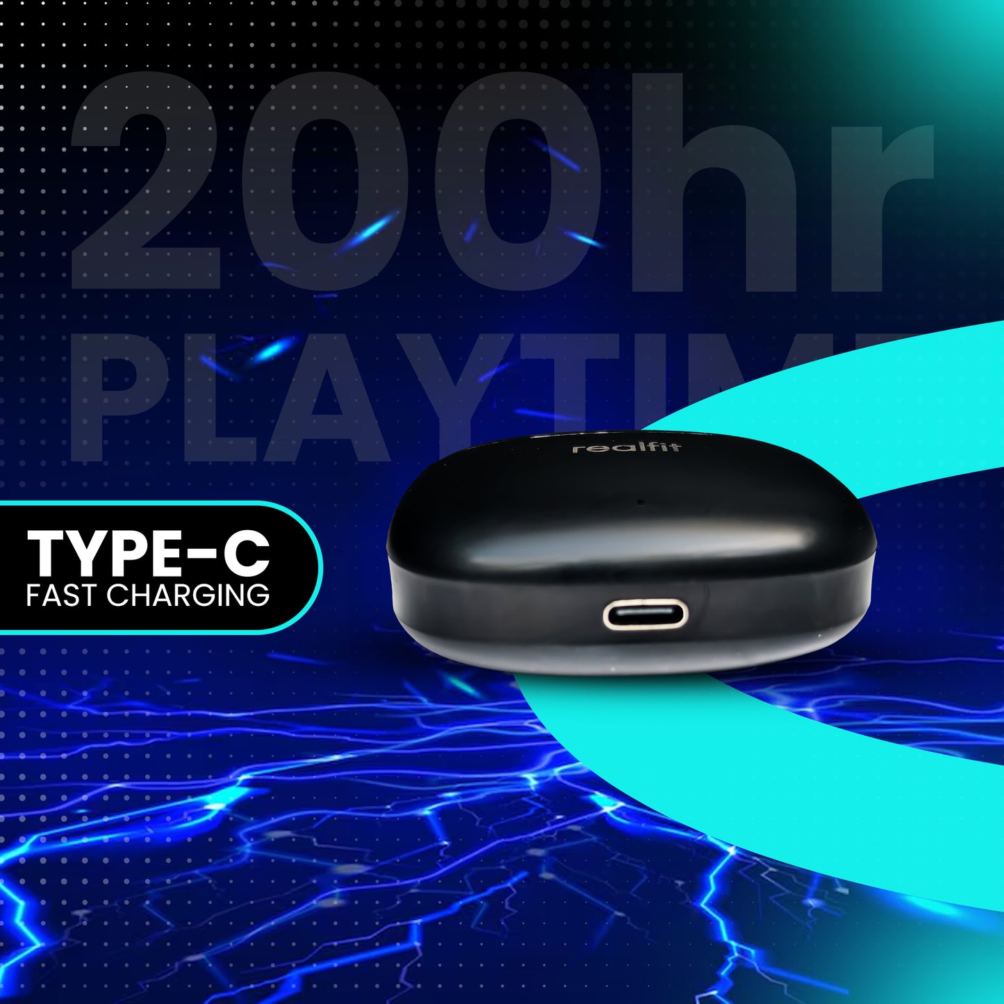 Realfit Buds TWS Earbuds: 13mm Driver, 200Hrs Battery, Bluetooth Headset